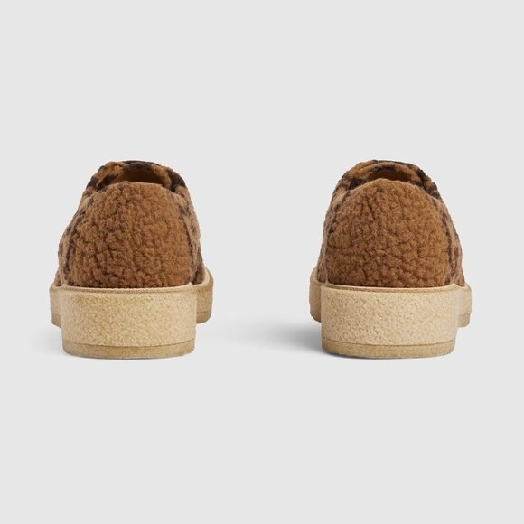 Gucci 719712 Hooper Men\'s‎ Brown Lace up Knit Fur GG shoe, Sz. Gucci 9 main image 10